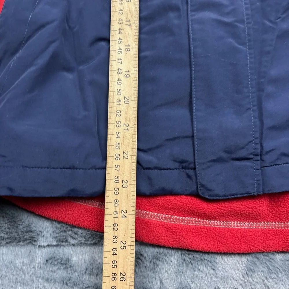 LL Bean Kids XL 18 Jacket Navy Red Colorblock Fleece Lined Winter Coat O DAT 4
